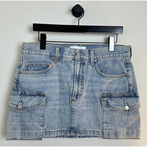 ARITZIA Denim Forum The '90s Cargo Mini Denim Skirt in Wash 7 Yrs Bleu Taboo - Picture 3 of 12
